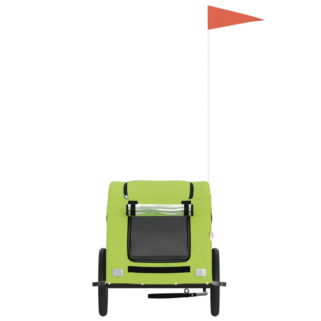 Pet Bike Trailer Green Oxford Fabric and Iron