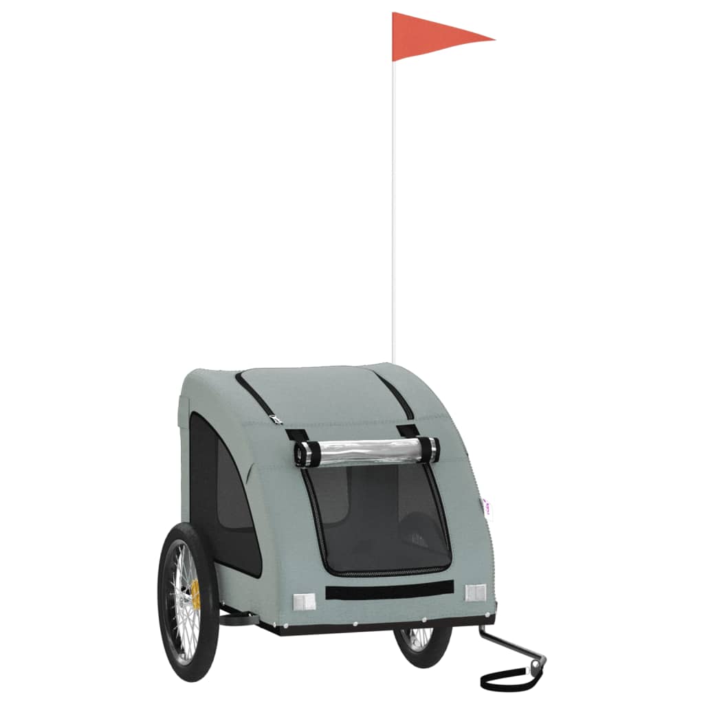 Pet Bike Trailer Grey Oxford Fabric and Iron