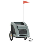 Pet Bike Trailer Grey Oxford Fabric and Iron