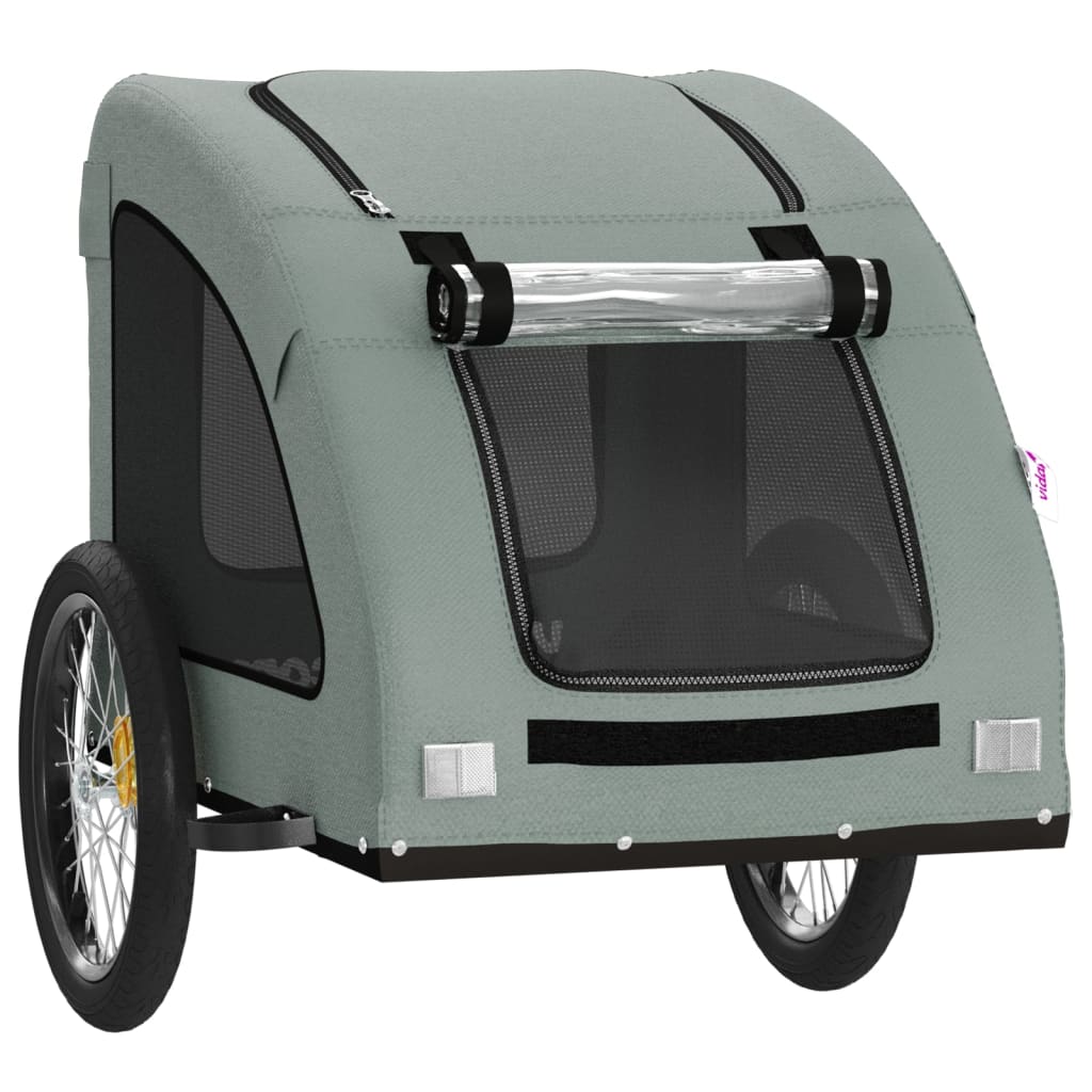 Pet Bike Trailer Grey Oxford Fabric and Iron