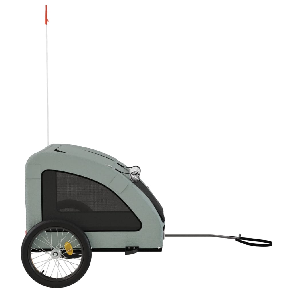 Pet Bike Trailer Grey Oxford Fabric and Iron