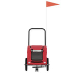 Pet Bike Trailer Red Oxford Fabric and Iron