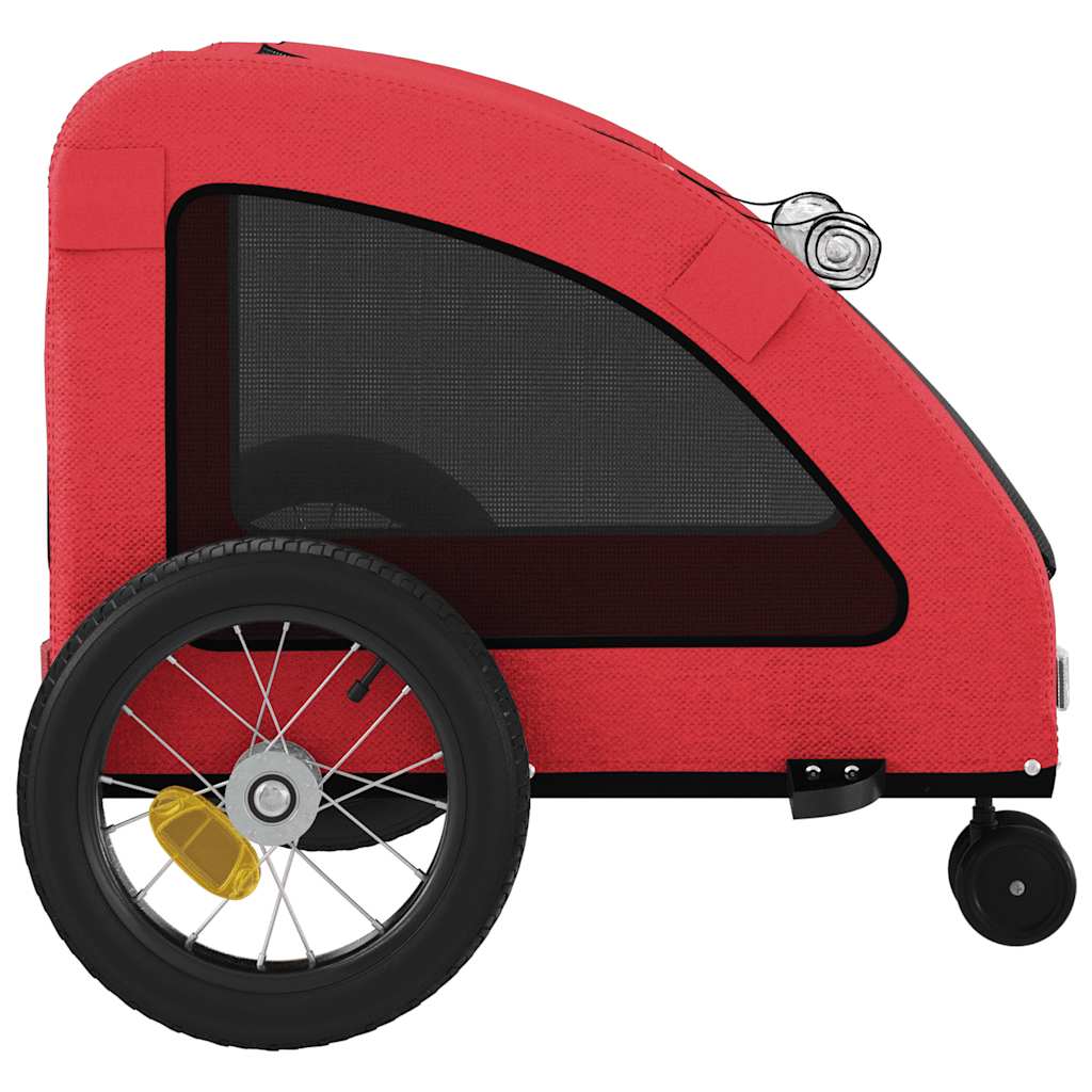 Pet Bike Trailer Red Oxford Fabric and Iron