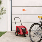 Pet Bike Trailer Red Oxford Fabric and Iron