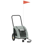 Pet Bike Trailer Grey Oxford Fabric and Iron