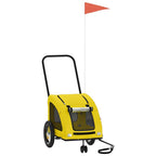 Pet Bike Trailer Yellow Oxford Fabric and Iron