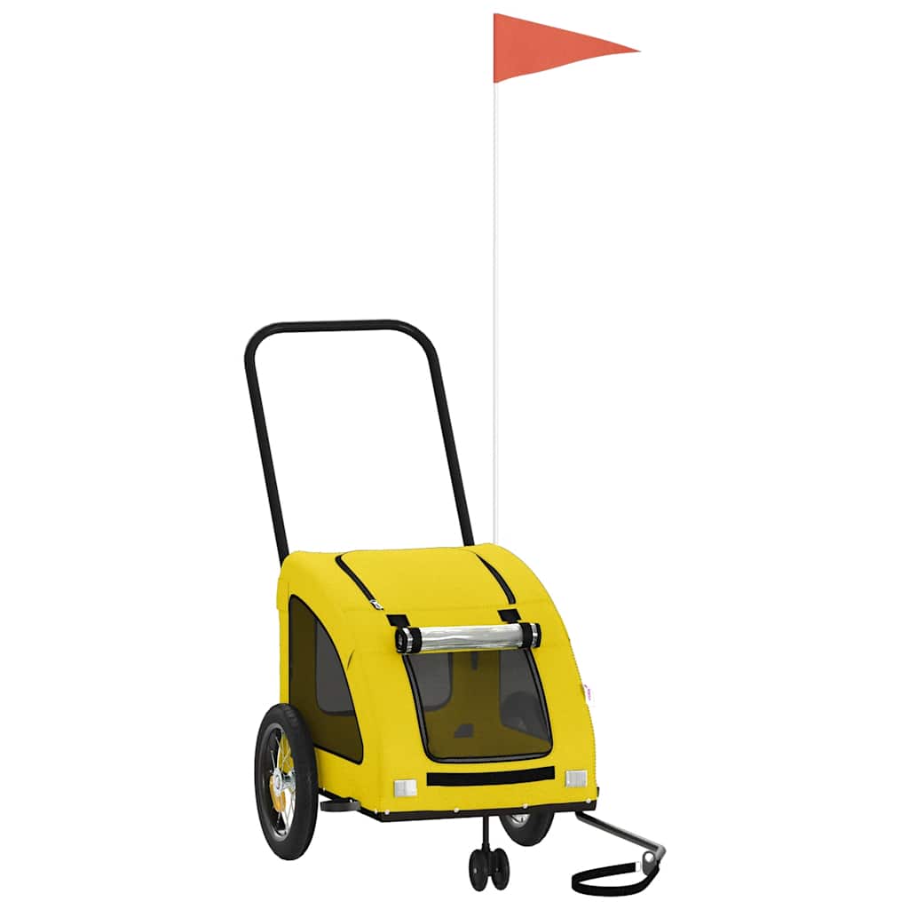 Pet Bike Trailer Yellow Oxford Fabric and Iron