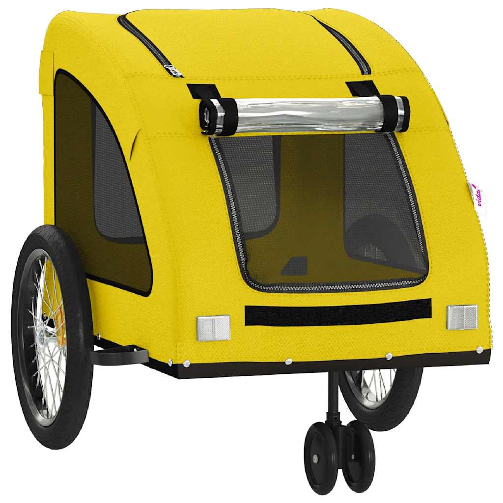Pet Bike Trailer Yellow Oxford Fabric and Iron