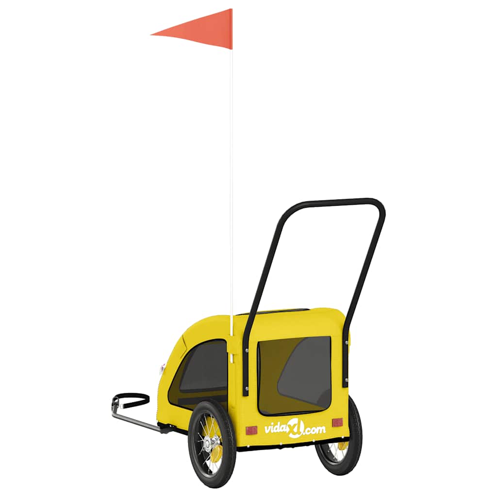 Pet Bike Trailer Yellow Oxford Fabric and Iron
