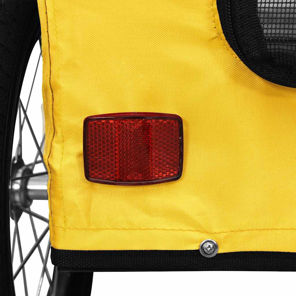 Pet Bike Trailer Yellow Oxford Fabric and Iron