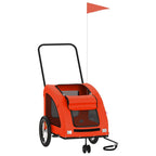 Pet Bike Trailer Orange Oxford Fabric and Iron
