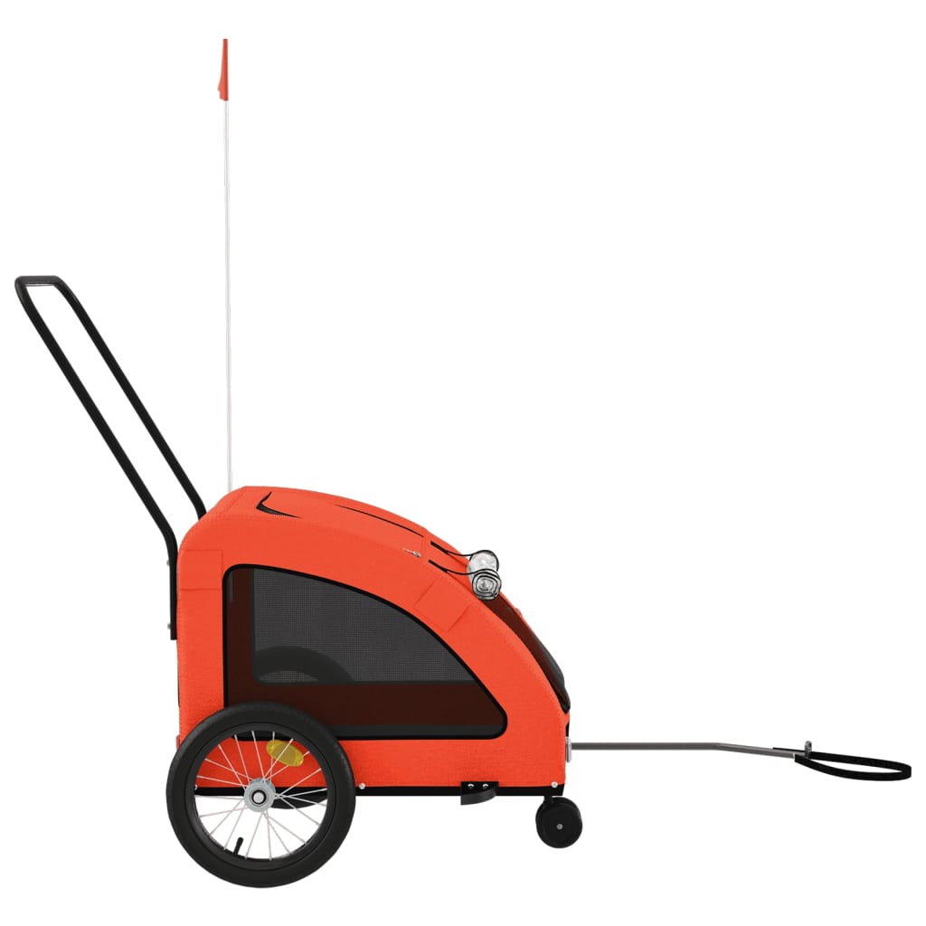 Pet Bike Trailer Orange Oxford Fabric and Iron