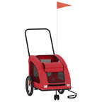 Pet Bike Trailer Red Oxford Fabric and Iron