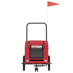 Pet Bike Trailer Red Oxford Fabric and Iron
