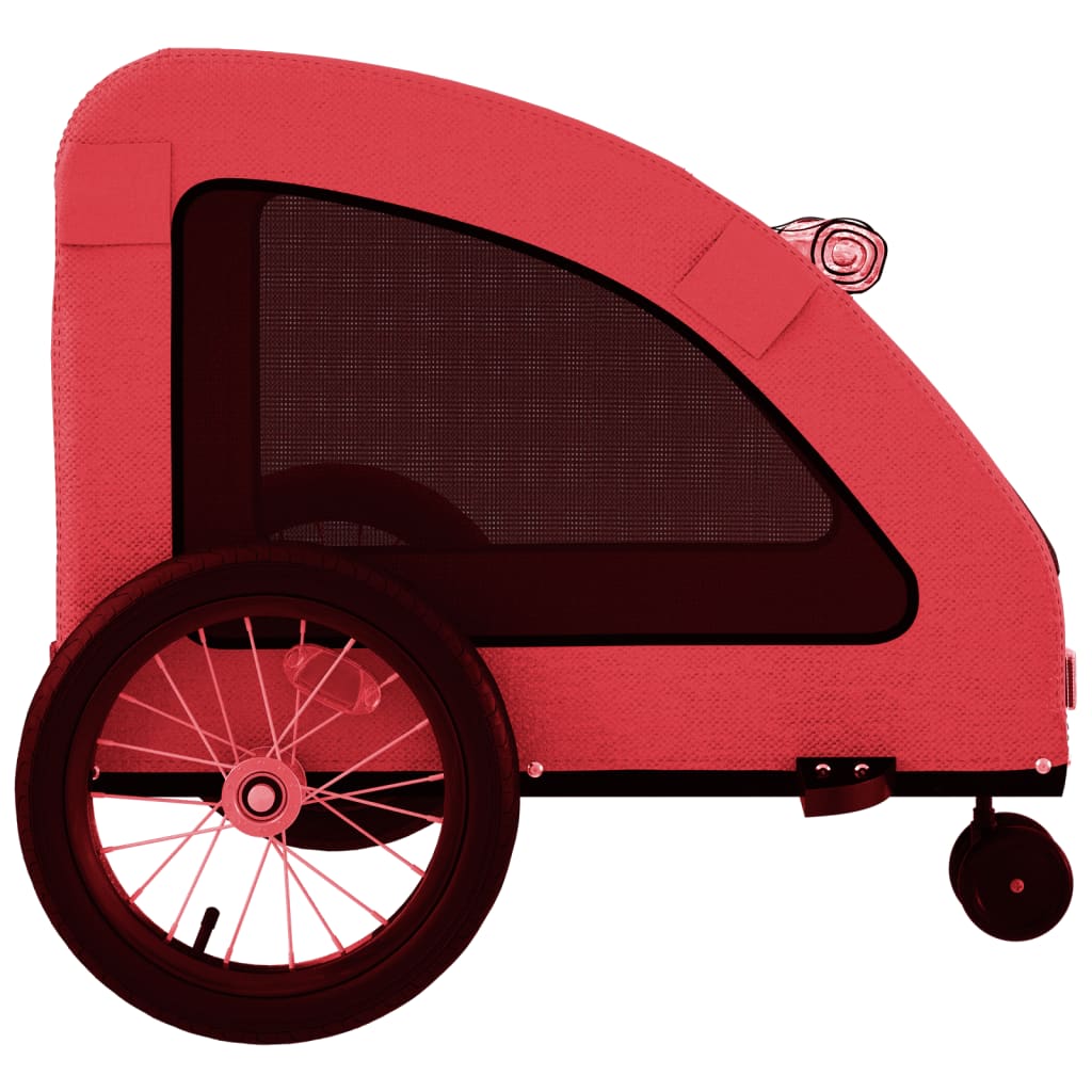 Pet Bike Trailer Red Oxford Fabric and Iron