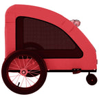 Pet Bike Trailer Red Oxford Fabric and Iron