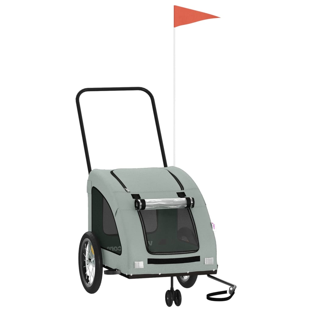 Pet Bike Trailer Grey Oxford Fabric and Iron