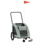 Pet Bike Trailer Grey Oxford Fabric and Iron