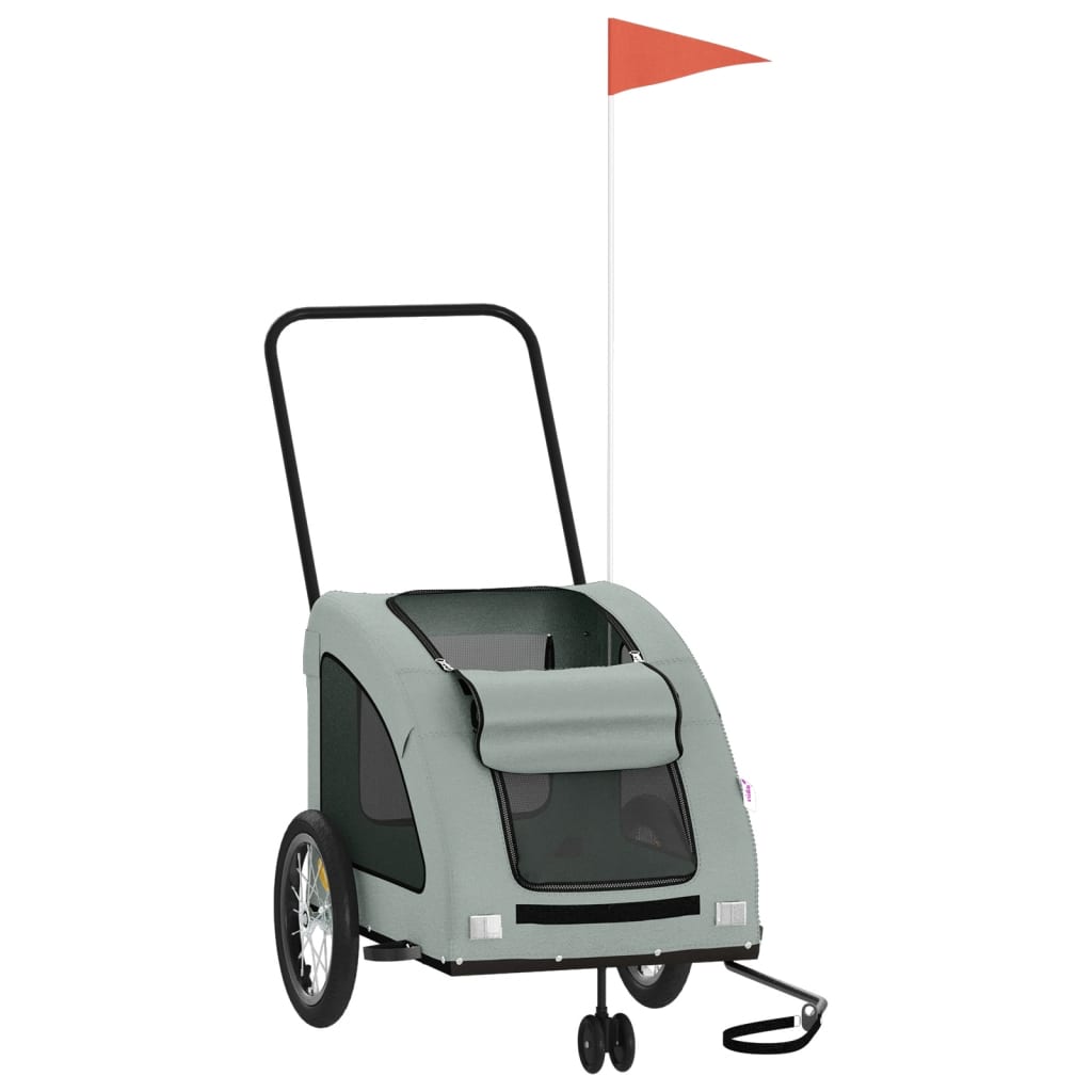 Pet Bike Trailer Grey Oxford Fabric and Iron