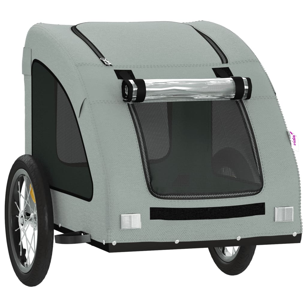 Pet Bike Trailer Grey Oxford Fabric and Iron
