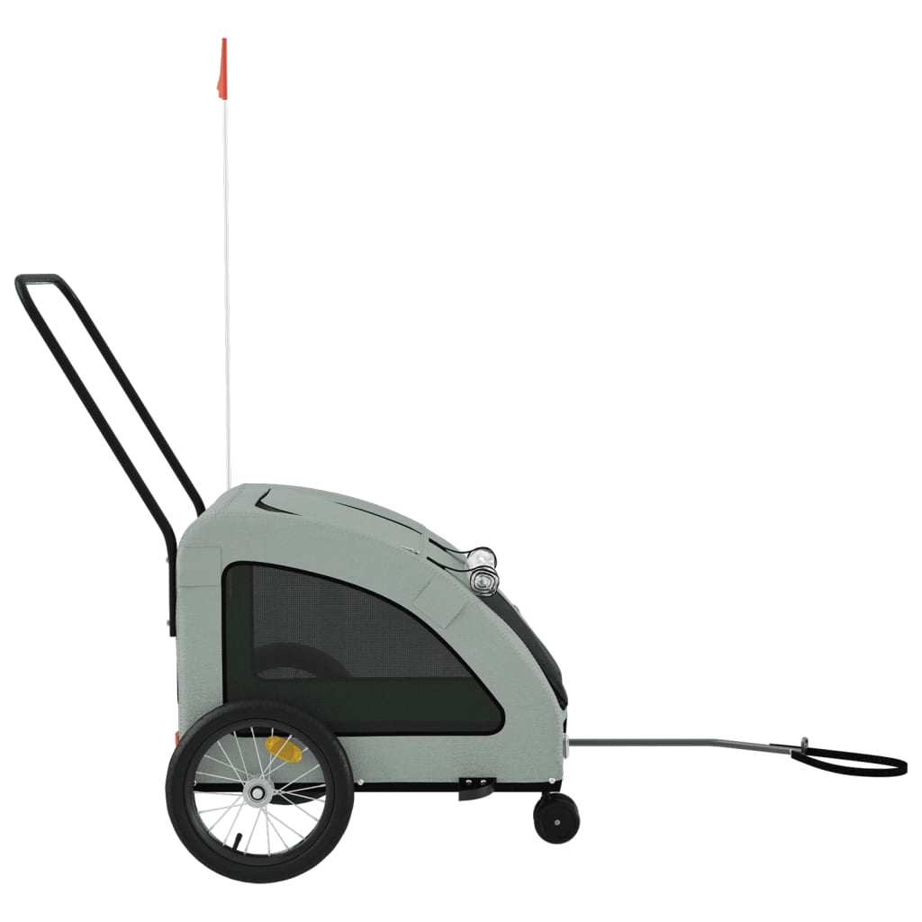 Pet Bike Trailer Grey Oxford Fabric and Iron