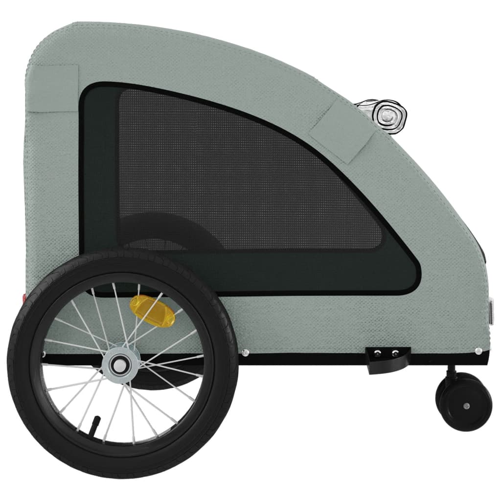 Pet Bike Trailer Grey Oxford Fabric and Iron