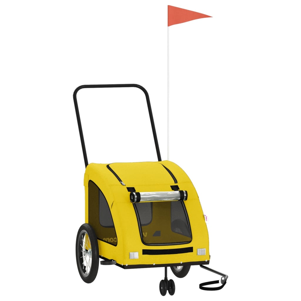 Pet Bike Trailer Yellow Oxford Fabric and Iron