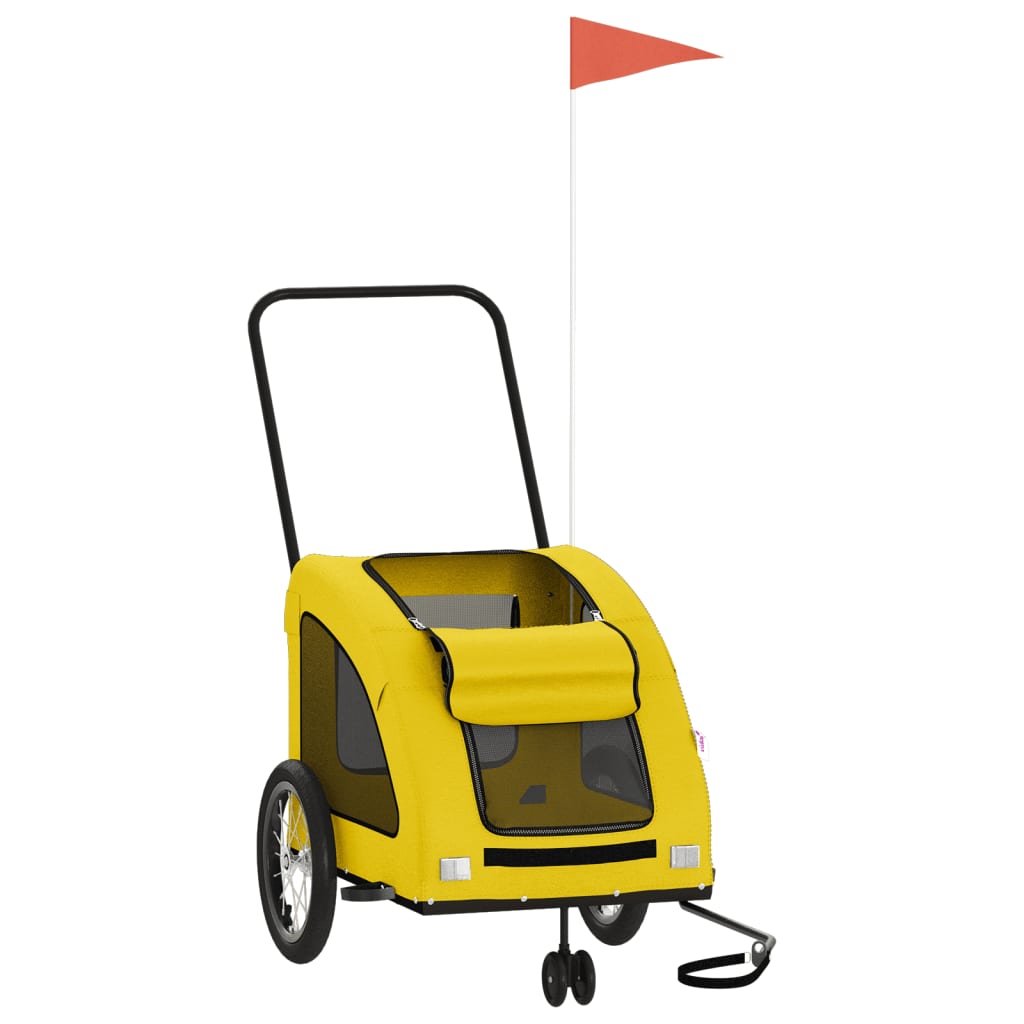 Pet Bike Trailer Yellow Oxford Fabric and Iron