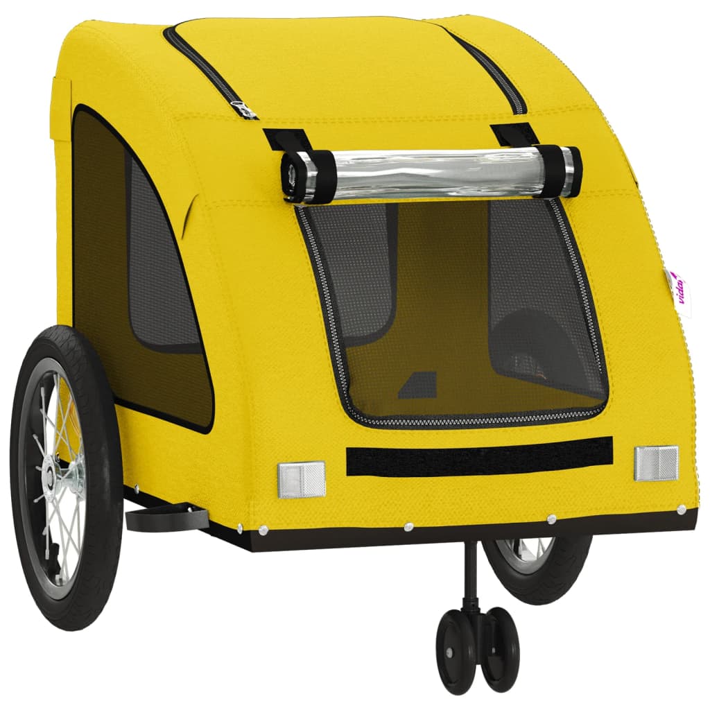 Pet Bike Trailer Yellow Oxford Fabric and Iron