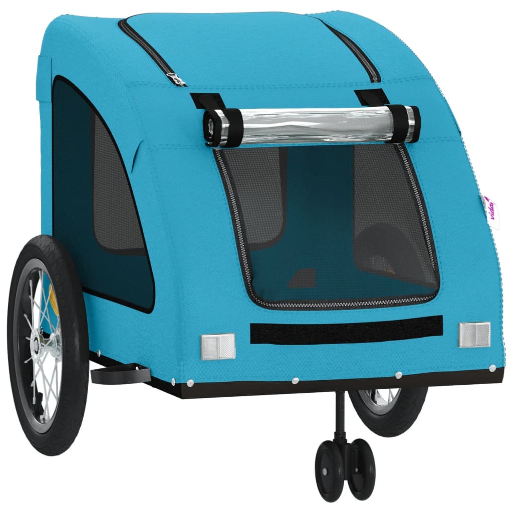 Pet Bike Trailer Blue Oxford Fabric and Iron