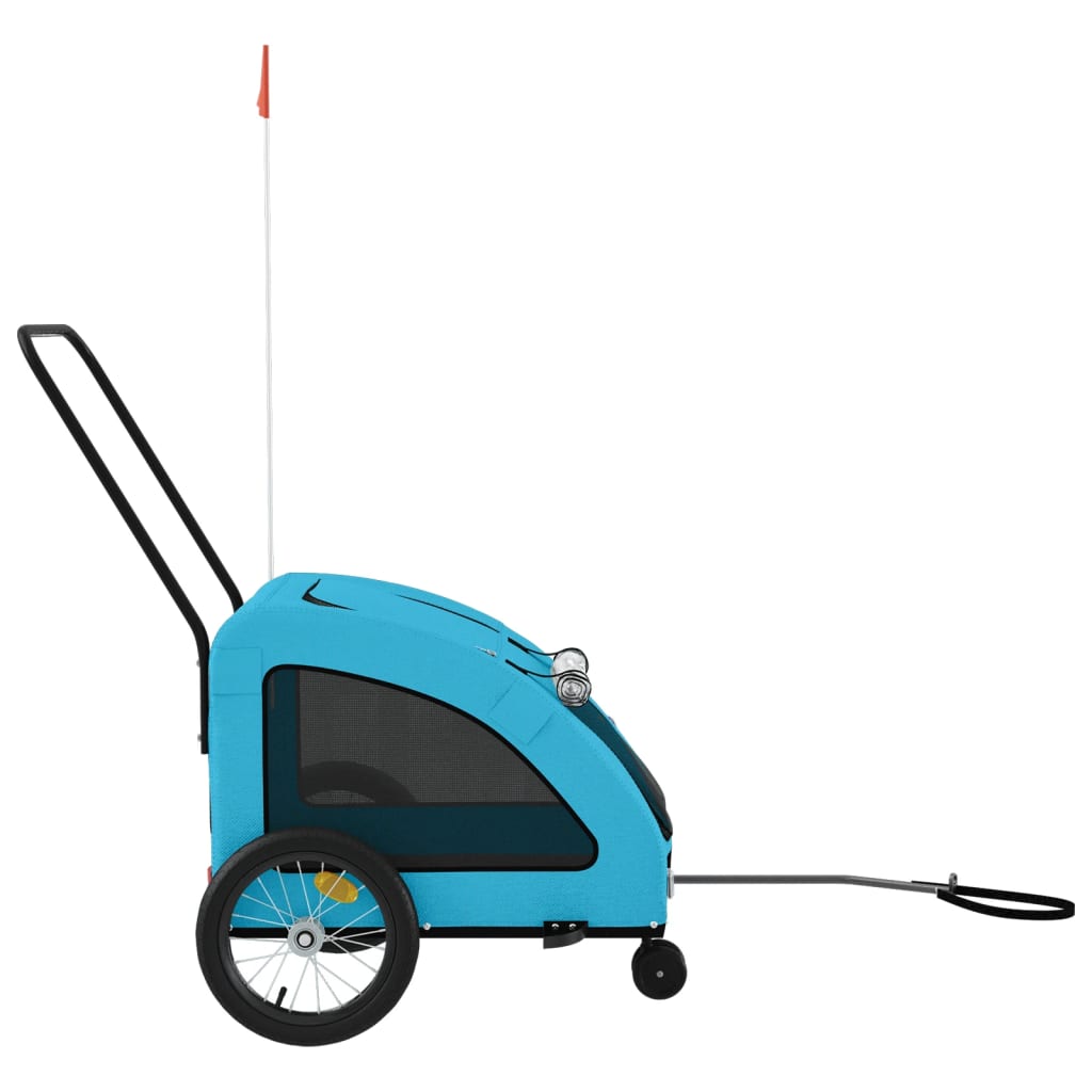 Pet Bike Trailer Blue Oxford Fabric and Iron