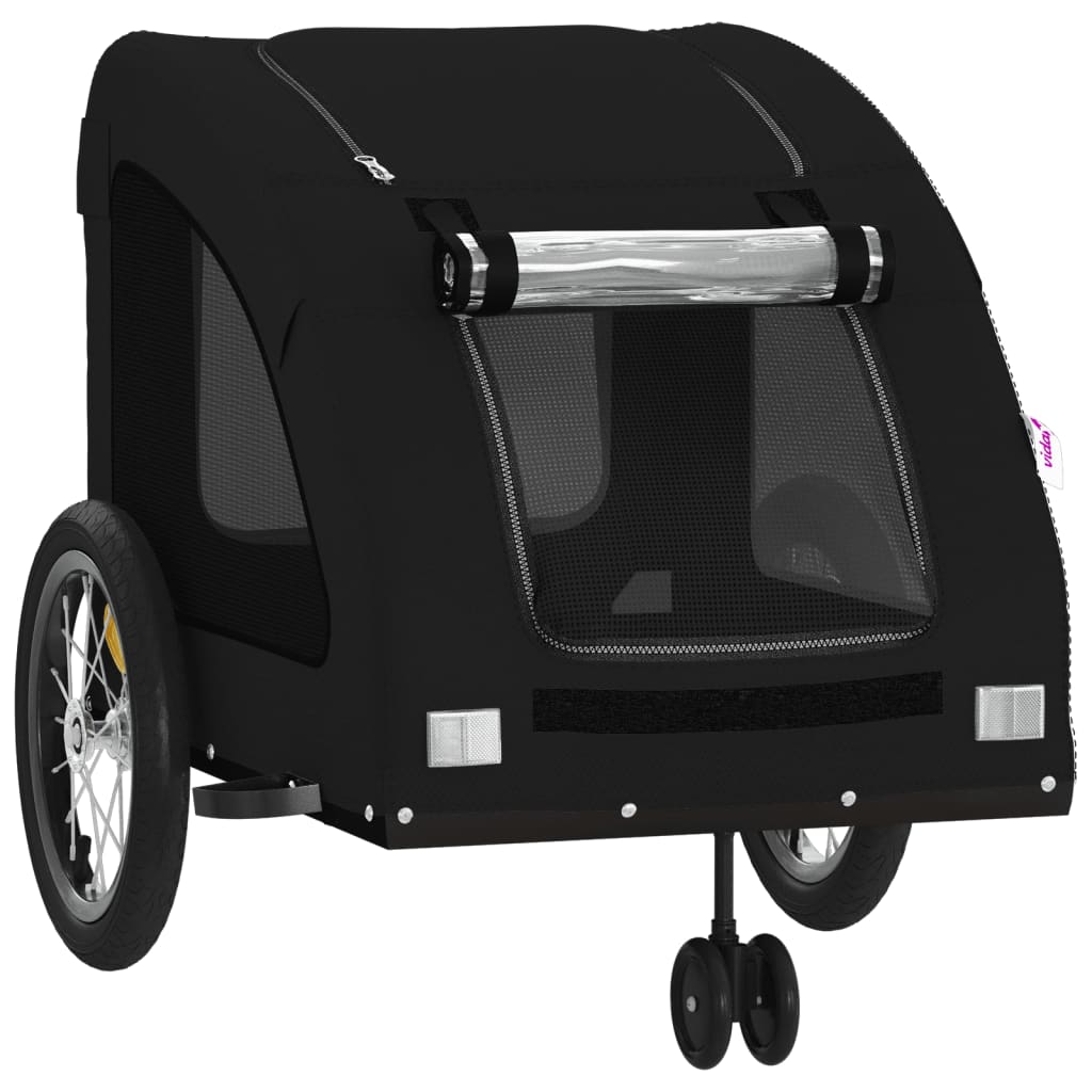 Pet Bike Trailer Black Oxford Fabric and Iron
