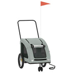 Pet Bike Trailer Grey Oxford Fabric and Iron