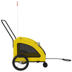 Pet Bike Trailer Yellow Oxford Fabric and Iron