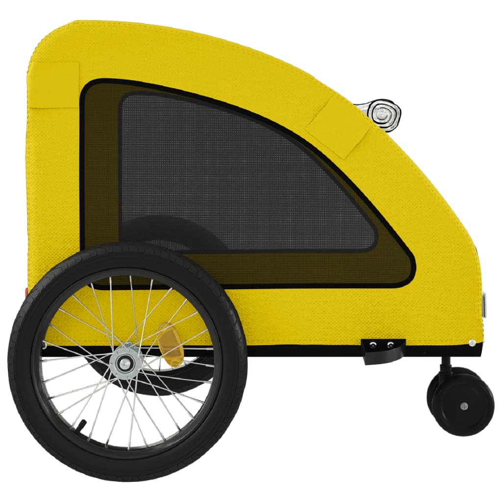 Pet Bike Trailer Yellow Oxford Fabric and Iron