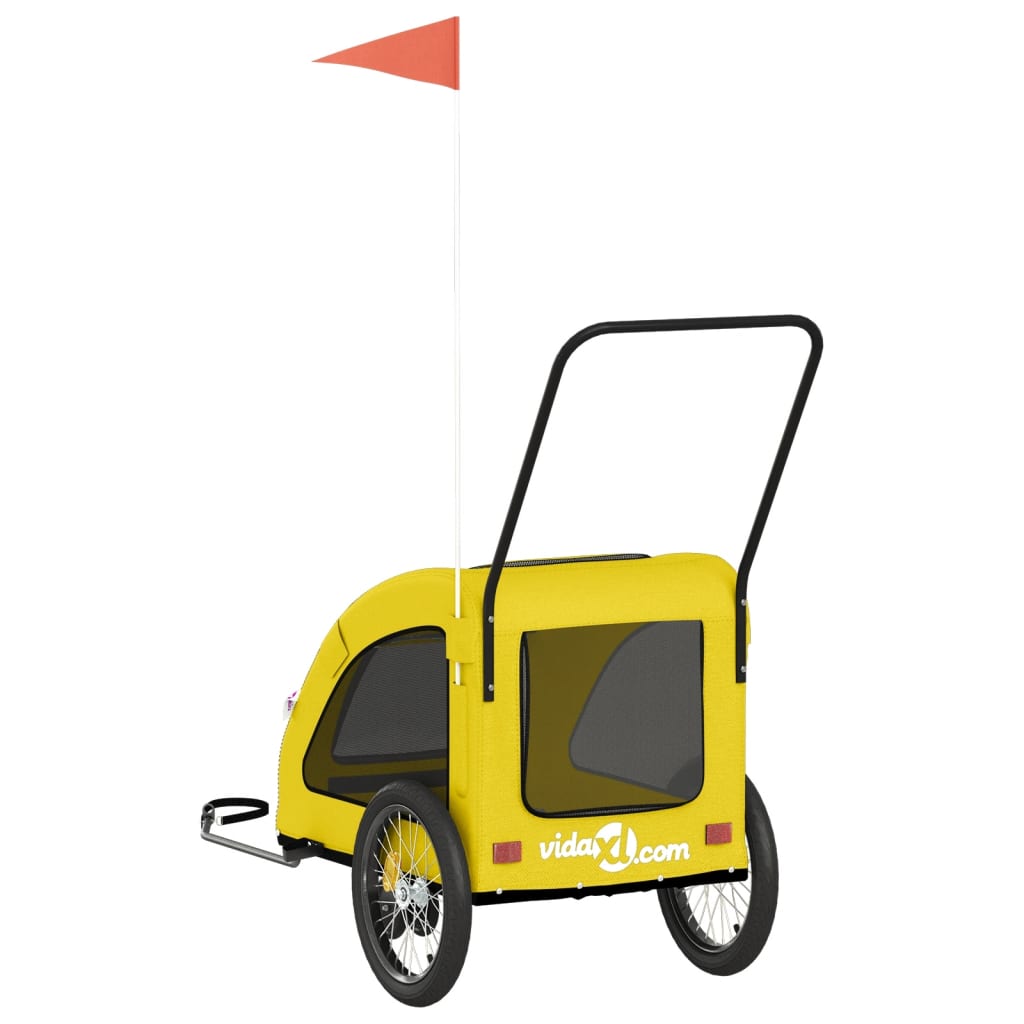 Pet Bike Trailer Yellow Oxford Fabric and Iron