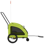 Pet Bike Trailer Green Oxford Fabric and Iron