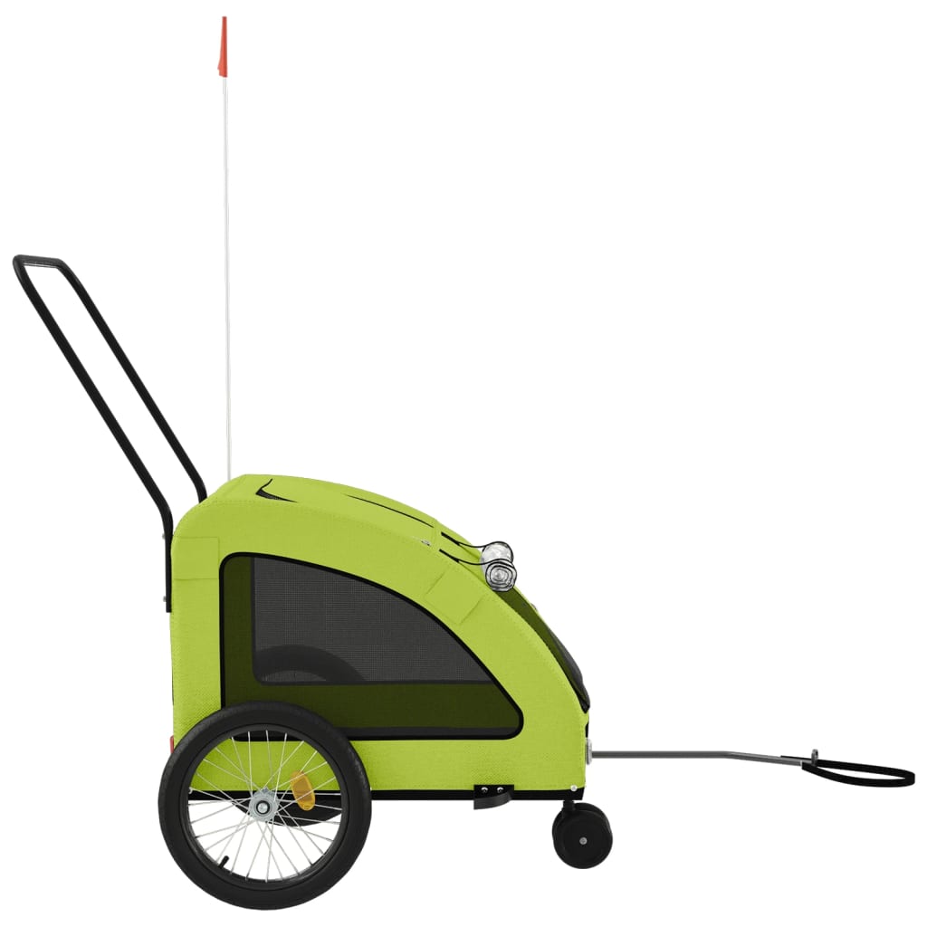 Pet Bike Trailer Green Oxford Fabric and Iron