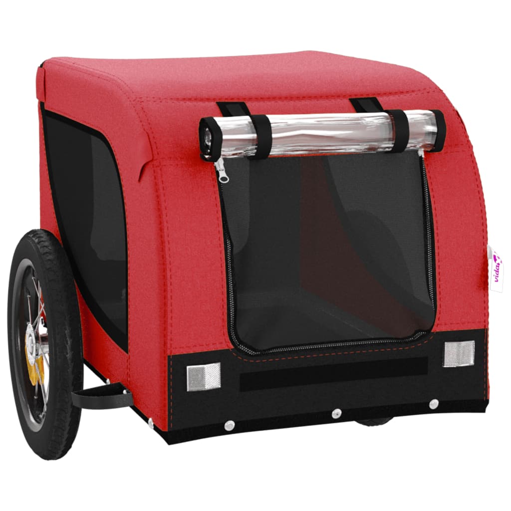 Pet Bike Trailer Red and Black Oxford Fabric and Iron