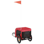 Pet Bike Trailer Red and Black Oxford Fabric and Iron