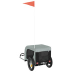 Pet Bike Trailer Grey and Black Oxford Fabric and Iron
