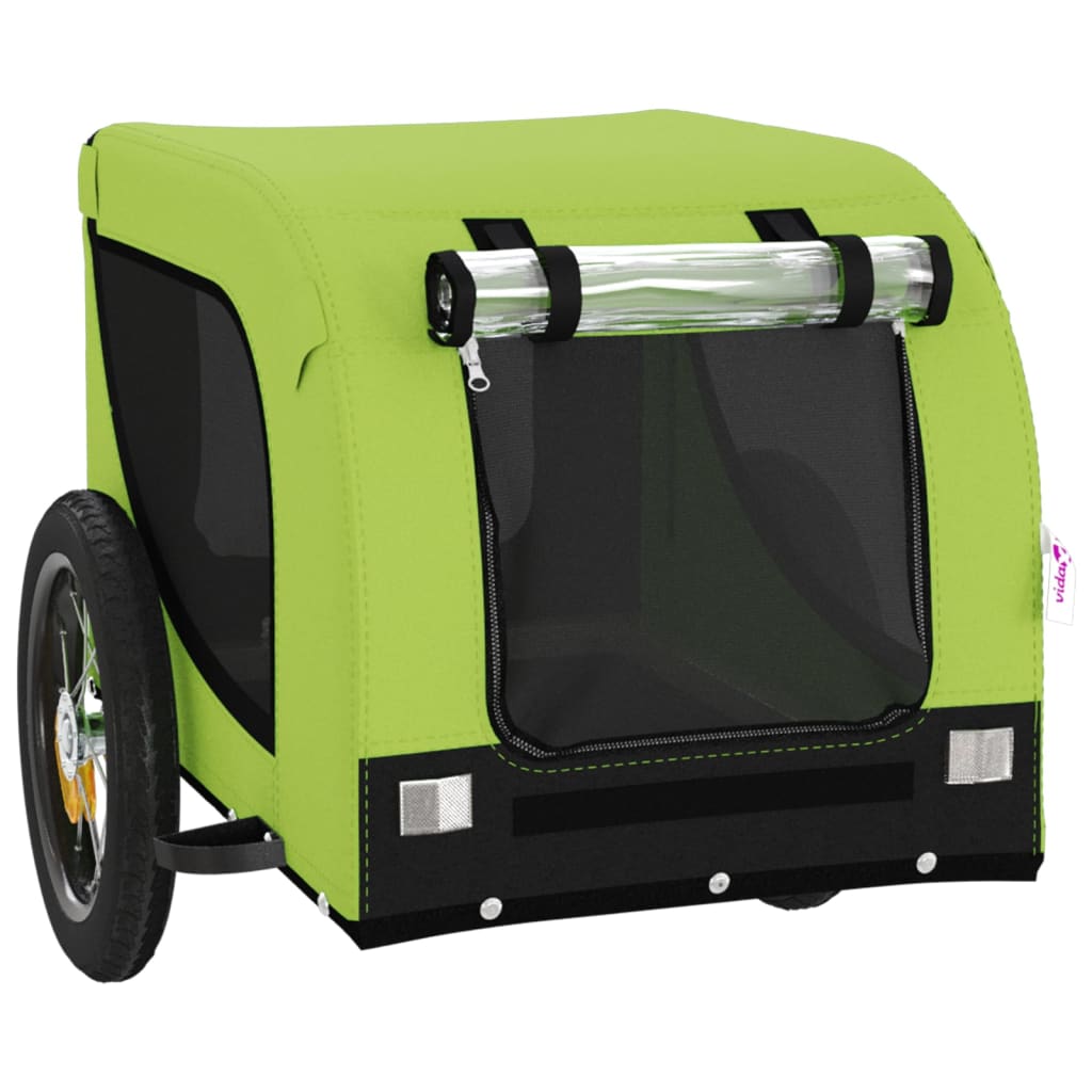 Pet Bike Trailer Green and Black Oxford Fabric and Iron