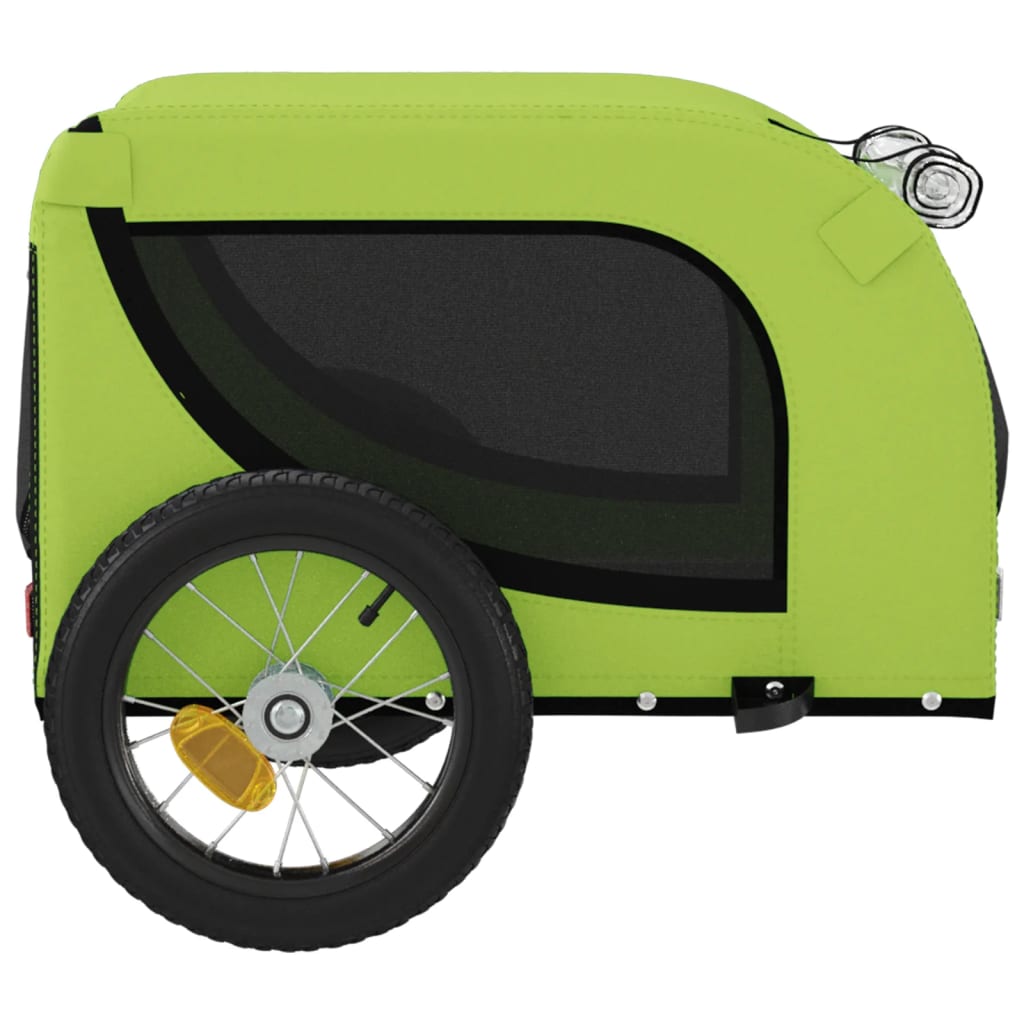 Pet Bike Trailer Green and Black Oxford Fabric and Iron