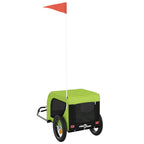 Pet Bike Trailer Green and Black Oxford Fabric and Iron