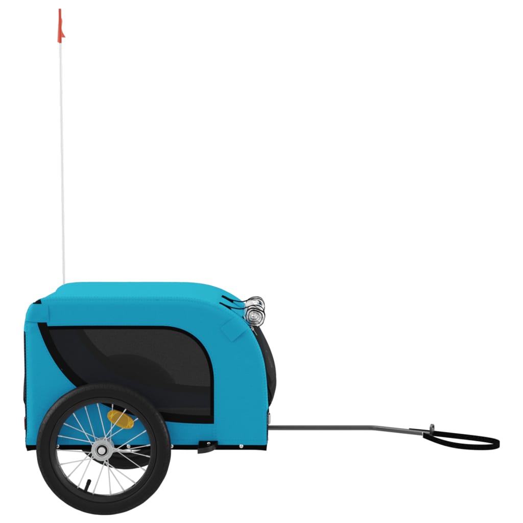 Pet Bike Trailer Blue and Black Oxford Fabric and Iron