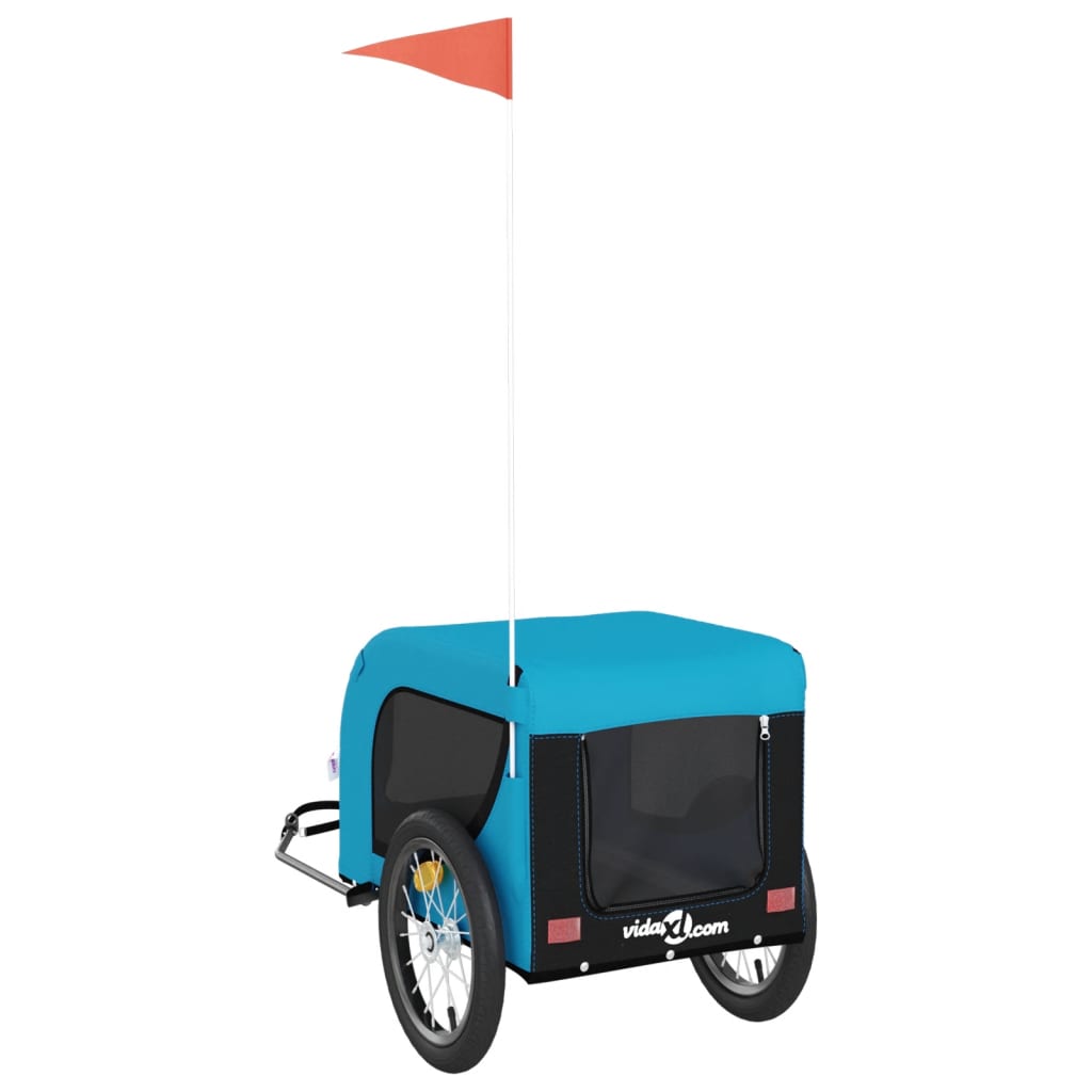 Pet Bike Trailer Blue and Black Oxford Fabric and Iron