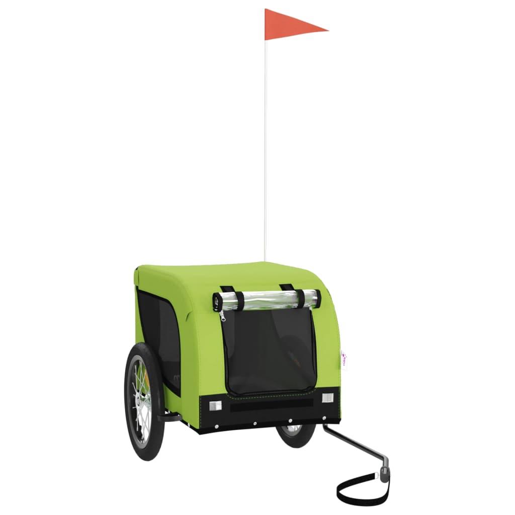 Pet Bike Trailer Green and Black Oxford Fabric and Iron