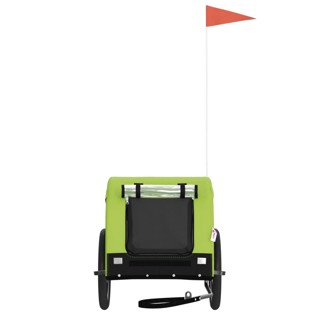 Pet Bike Trailer Green and Black Oxford Fabric and Iron