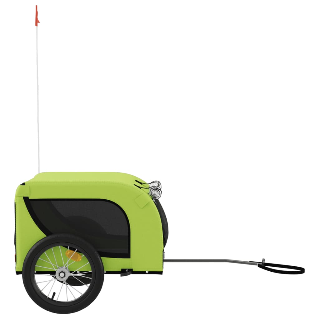Pet Bike Trailer Green and Black Oxford Fabric and Iron