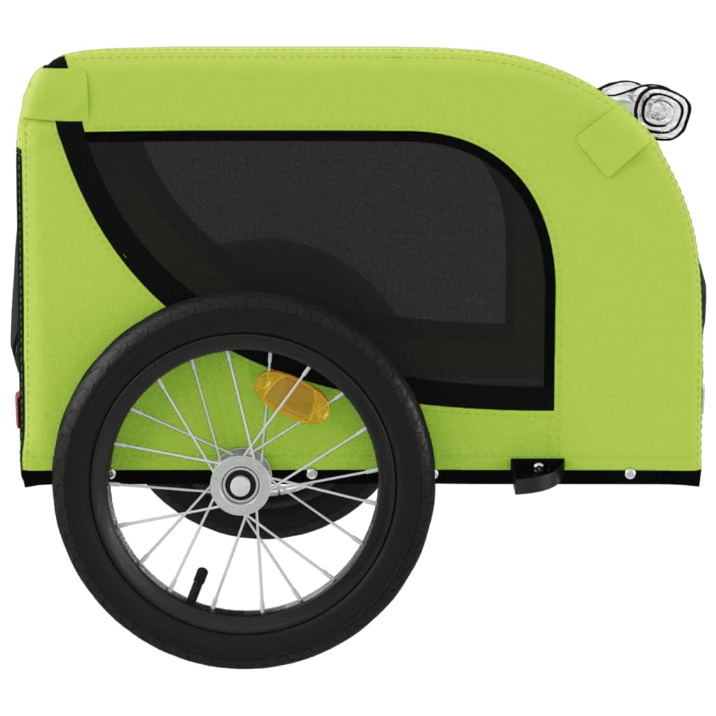 Pet Bike Trailer Green and Black Oxford Fabric and Iron